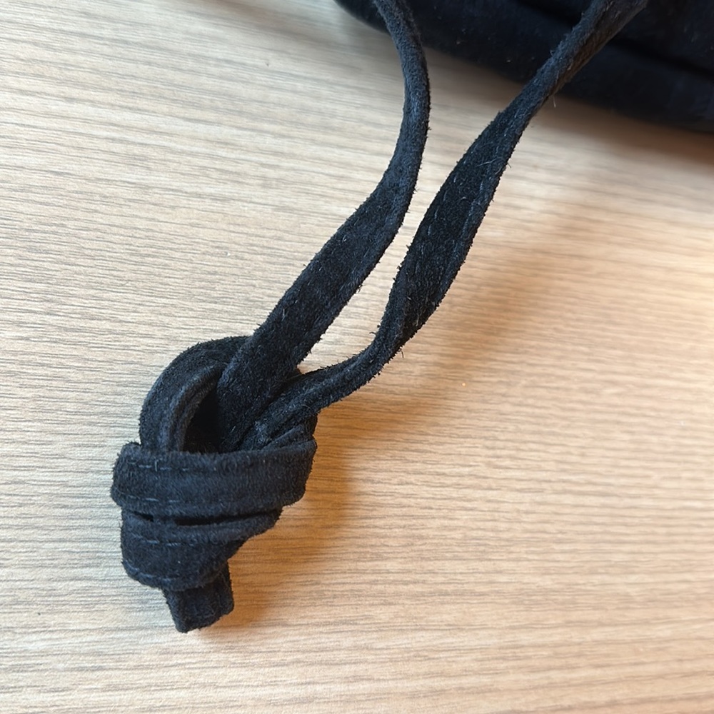 Vintage crossbody bag suede black tassel 70s 80s Italy - Picture 11 of 12